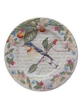 American Atelier Morning Song #5071 Bird 8.5" Porcelain Salad Plate - Bluebird